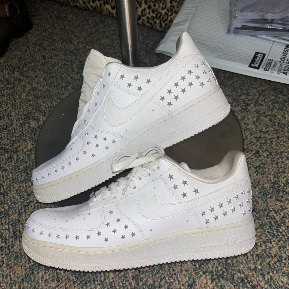 Nike White Sneakers with Star Accents